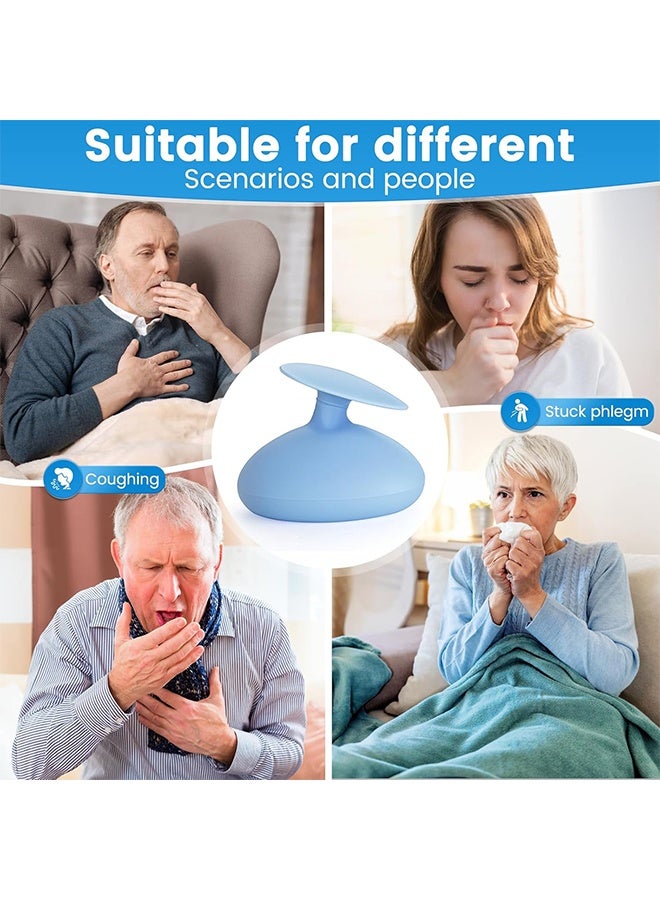 JS Silicone Palm Chest and Back Percussion Cup, Physical Aid Therapy Cup, Mucus Flutter Removal Device, Percussion Treatment for Mucus, Sputum and Expectoration Problem (Blue) - Image 2