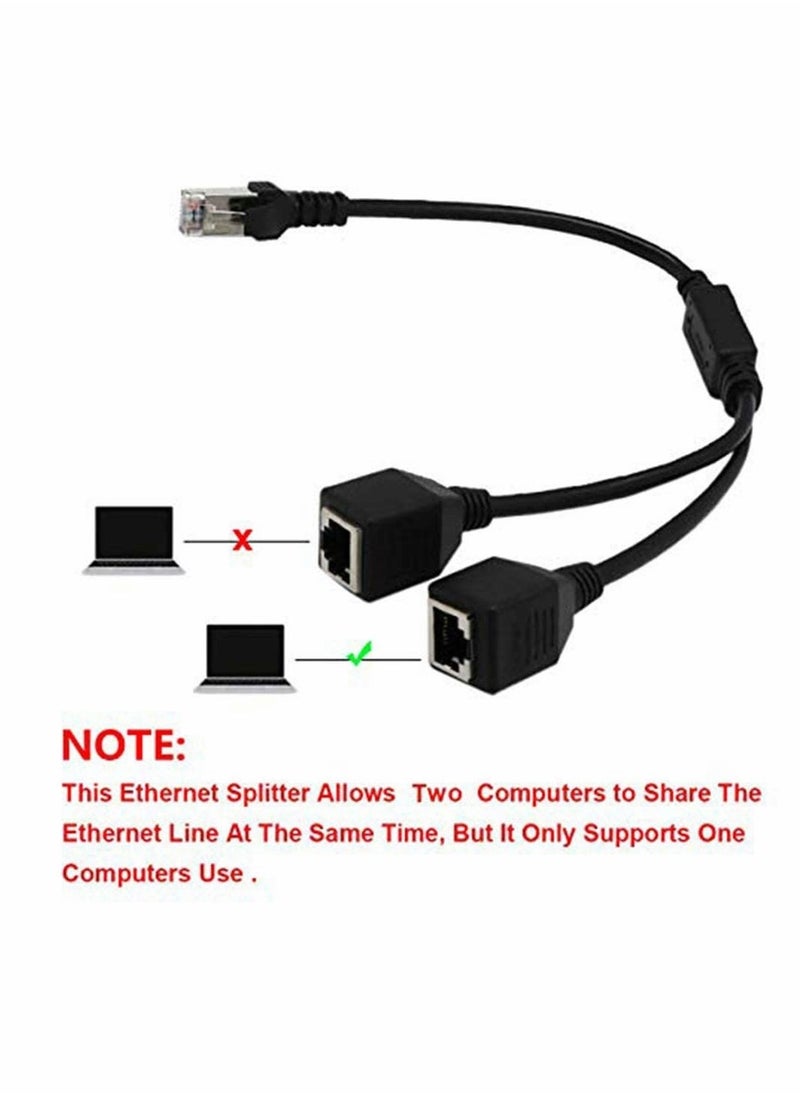 Generic RJ45 Ethernet Splitter Cable, LAN Network Port Ethernet Connector Adapter 1 Male to 2 Female Y Tape Cable for Cat5 Cat6 Cat7  - Image 2
