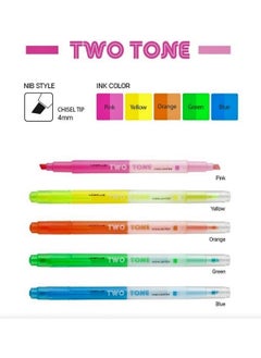 lineplus Twotone Highlighter Double Tip 5 Colors 348535  - Image 3