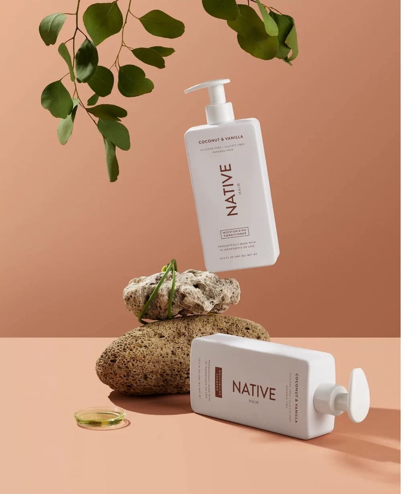 Native Coconut & Vanilla Moisturizing Vegan Conditioner, Clean, Sulfate, Paraben and Silicone Free - 16.5 fl oz - Image 4