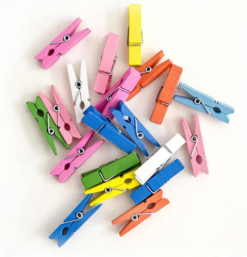 Prescent 50pc Multicolor 2 inch Wooden Clips for Pictures, Gift Packaging, Art and Craft, DIY, Decoration and Much More (Multicolor 2 Inch - Pack of 50) - Image 1