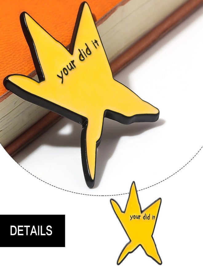 QCWN Your Did It Gold Star Enamel Pin,Funny Meme emo Metal Badges Lapel Pin Brooches,Jackets Jeans Fashion Jewelry Accessories - Image 3