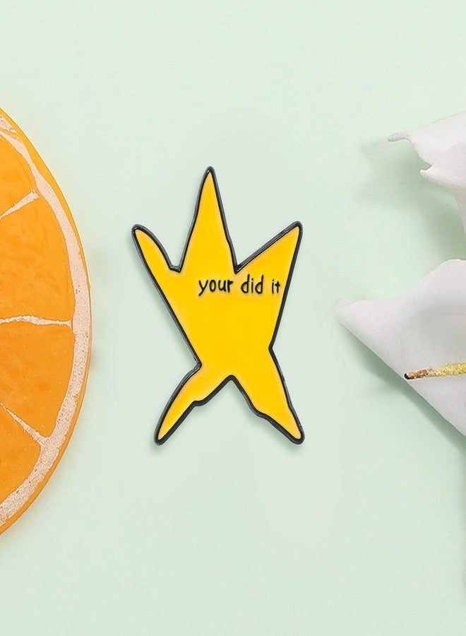 QCWN Your Did It Gold Star Enamel Pin,Funny Meme emo Metal Badges Lapel Pin Brooches,Jackets Jeans Fashion Jewelry Accessories - Image 5