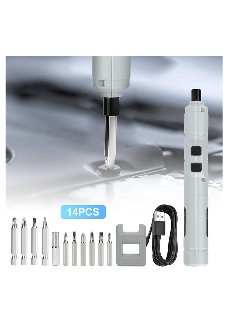 Excefore Electric Screwdriver Wireless Rechargeable, 3.6V/1110mAh Mini Portable Pen Screw Driver with 11pcs Precision Bits, USB Cable for Repair Tools - Image 2