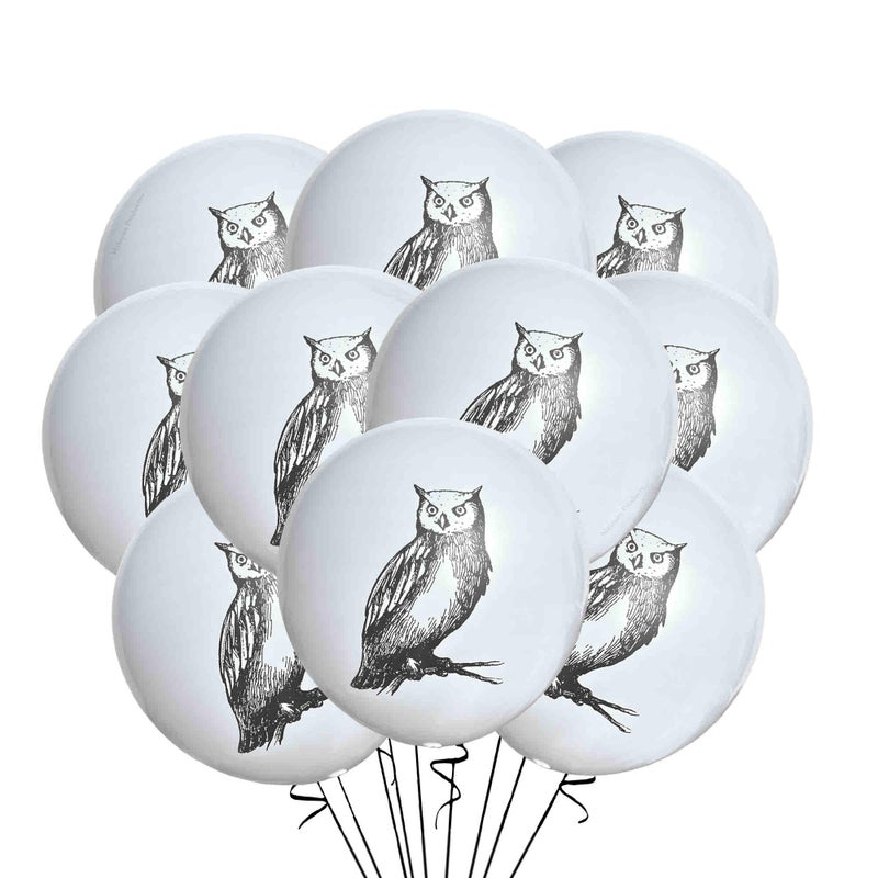 Malayan Products Owl Balloons Latex 12 Count Minimalist Owl Balloons for Birthday Party Baby Shower Classroom Decoration Cute Owl Birthday Theme Party Supply 12 Inch Standard Size - Image 3