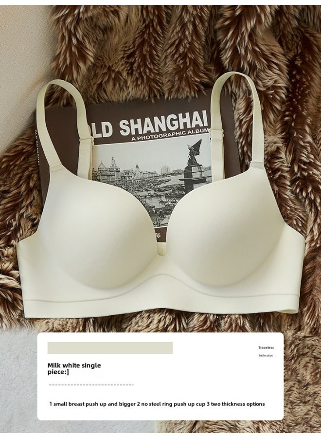 Traceless Underwear Women's Big Chest Small Chest Push-up No Steel Ring Anti-sagging Bra Set