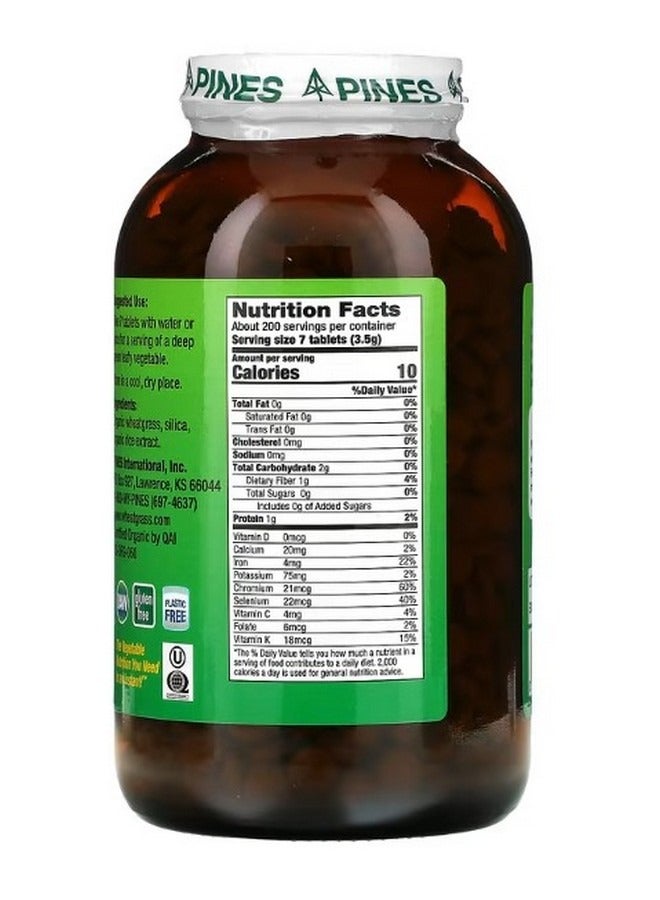 باينز إنترناشيونال Wheat Grass 500 mg 1400 Tablets - Image 2