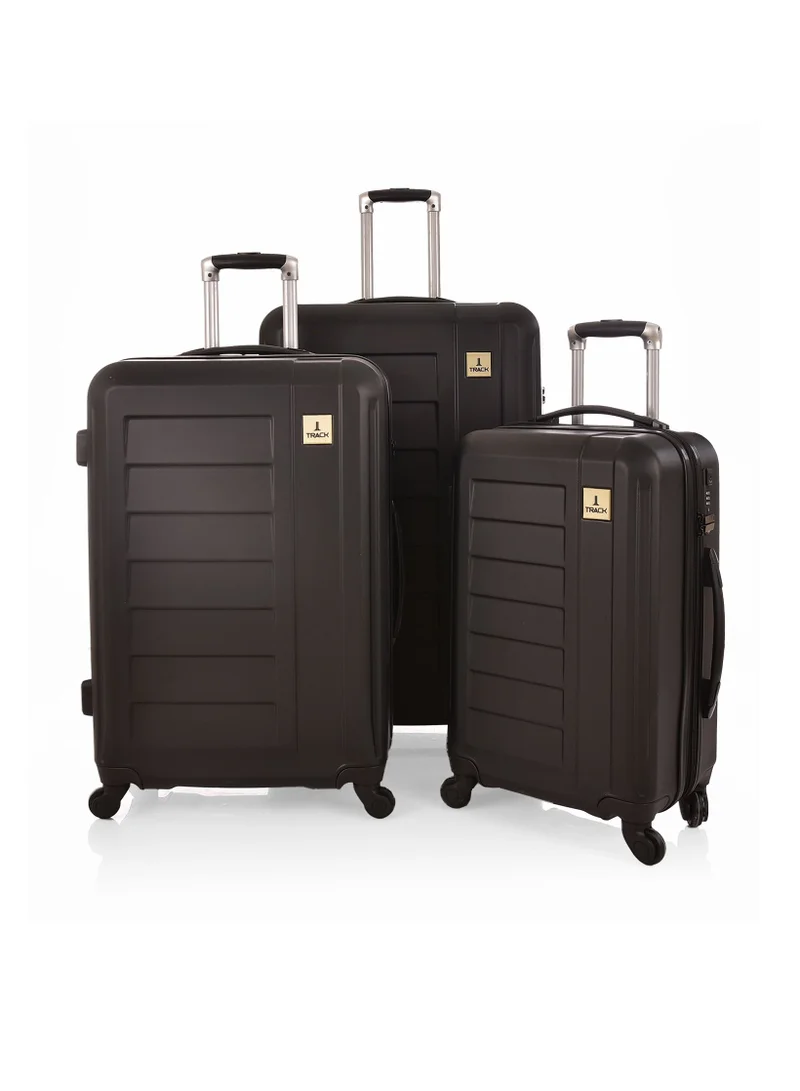 Track Travel bags set of 3 pieces from Track, Hard - 30/25/20 inch, 4 wheels. Black.