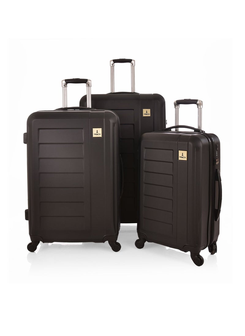 Track - Travel bags set of 3 pieces from Track, Hard - 30/25/20 inch, 4 wheels. Black. - Image 1