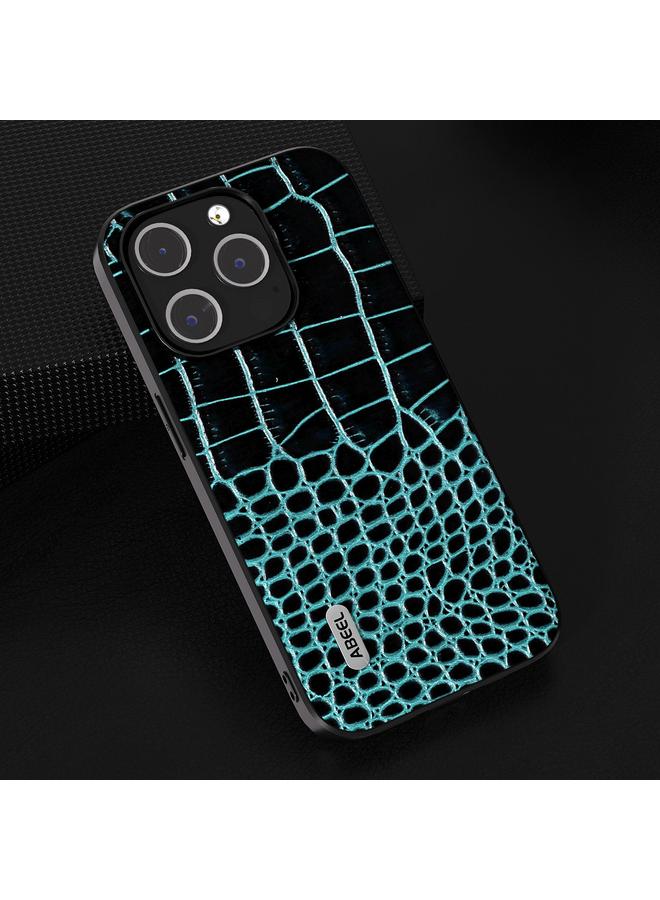 S-TOP Case For iPhone 15 Pro Max ABEEL Genuine Leather Crocodile Pattern Black Edge Phone Case - Image 2