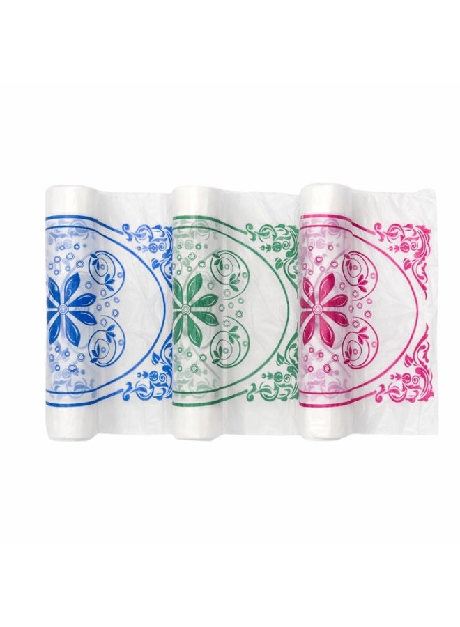 DAN Plastic Sufra Table Cover Roll 100×110 cm – 5+1 Rolls (90 Sheets) – 3 Colours Assorted – Extra Thick High Micron - Image 2