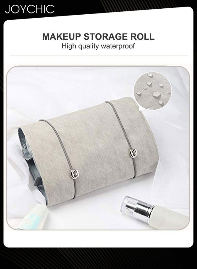 Joychic Detachable Travel Bathroom Portable Cosmetic Storage Bag Large Capacity Saving Space Toiletry Bag for Women and Men Grey - Image 5