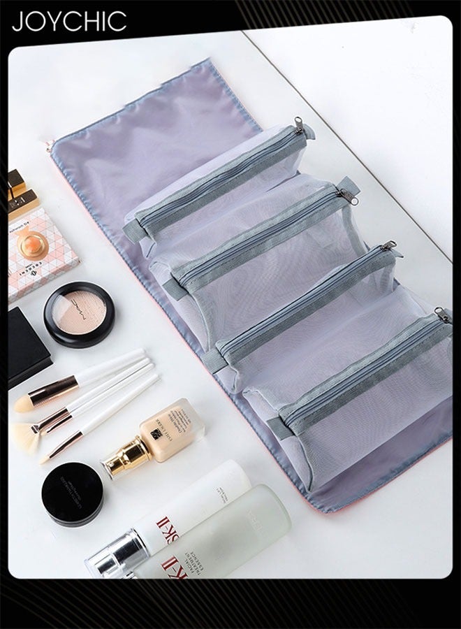 Joychic Detachable Travel Bathroom Portable Cosmetic Storage Bag Large Capacity Saving Space Toiletry Bag for Women and Men Grey - Image 3