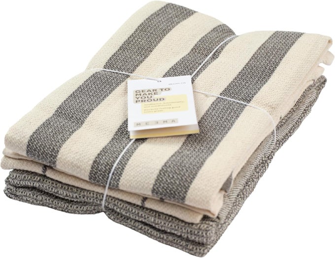 KITCHEN TOWELS AND DISHCLOTHS SETS OF 4 LARGE 20 X 28 INCH UPCYCLED COTTON TEA TOWEL SUPER ABSORBENT COTTON DISH TOWELS FOR KITCHEN CHARCOAL STRIPES HAND TOWELS