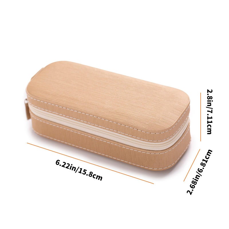 Scratch Design PU Travel Jewelry Box With Protective Padding Storage Compartments Portable Case Color A - Image 5