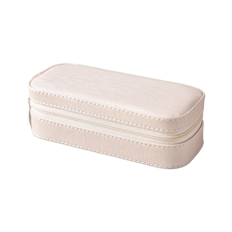 Scratch Design PU Travel Jewelry Box With Protective Padding Storage Compartments Portable Case Color A - Image 2