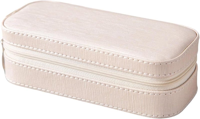 Scratch Design PU Travel Jewelry Box With Protective Padding Storage Compartments Portable Case Color A - Image 1