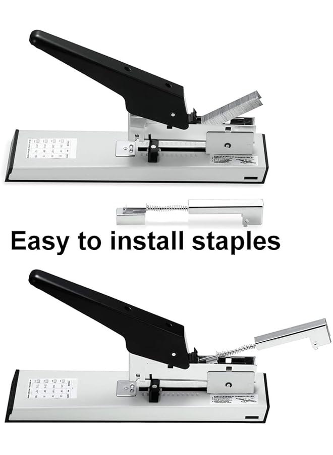 erorex Office Stapler Heavy Type Long Arm Metal Manual Stapler Bookbinding Stapling 120 Sheet High Capacity Office Tools Large Stapler Black Stapler For Financial School Desktop Thick Layer Stapler - Image 2