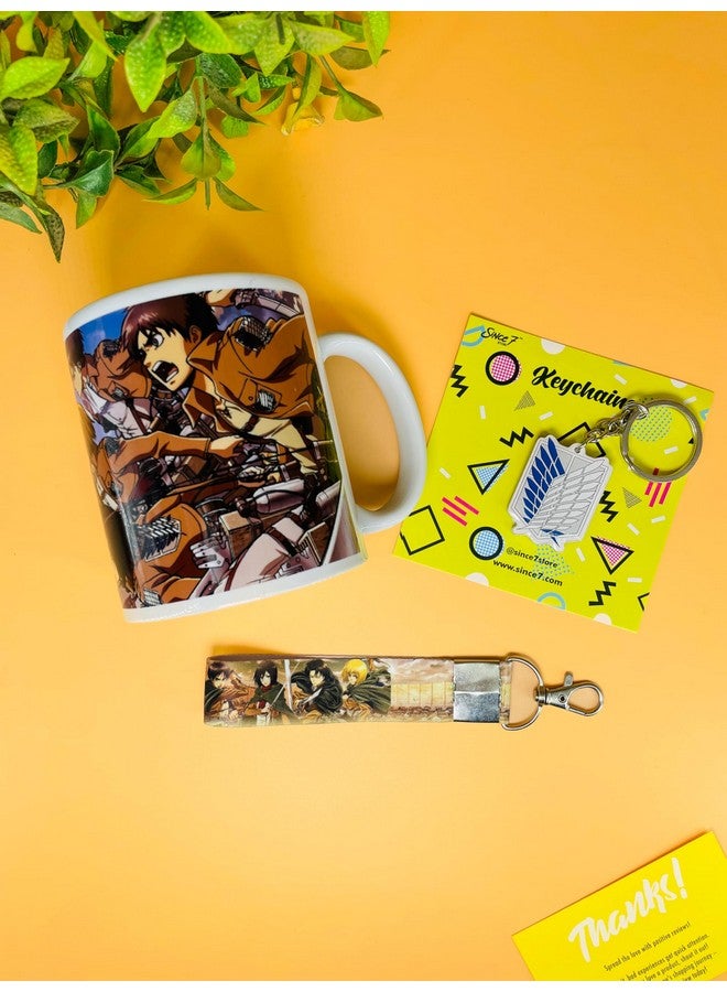 SINCE 7 STORE SINCE 7 STORE Attack On Giftbox Includes: MUG, DOUBLE SIDED KEYCHAIN, KEY-TAG - Gift for Anime Fans - The Ultimate Fan Collection - Image 1