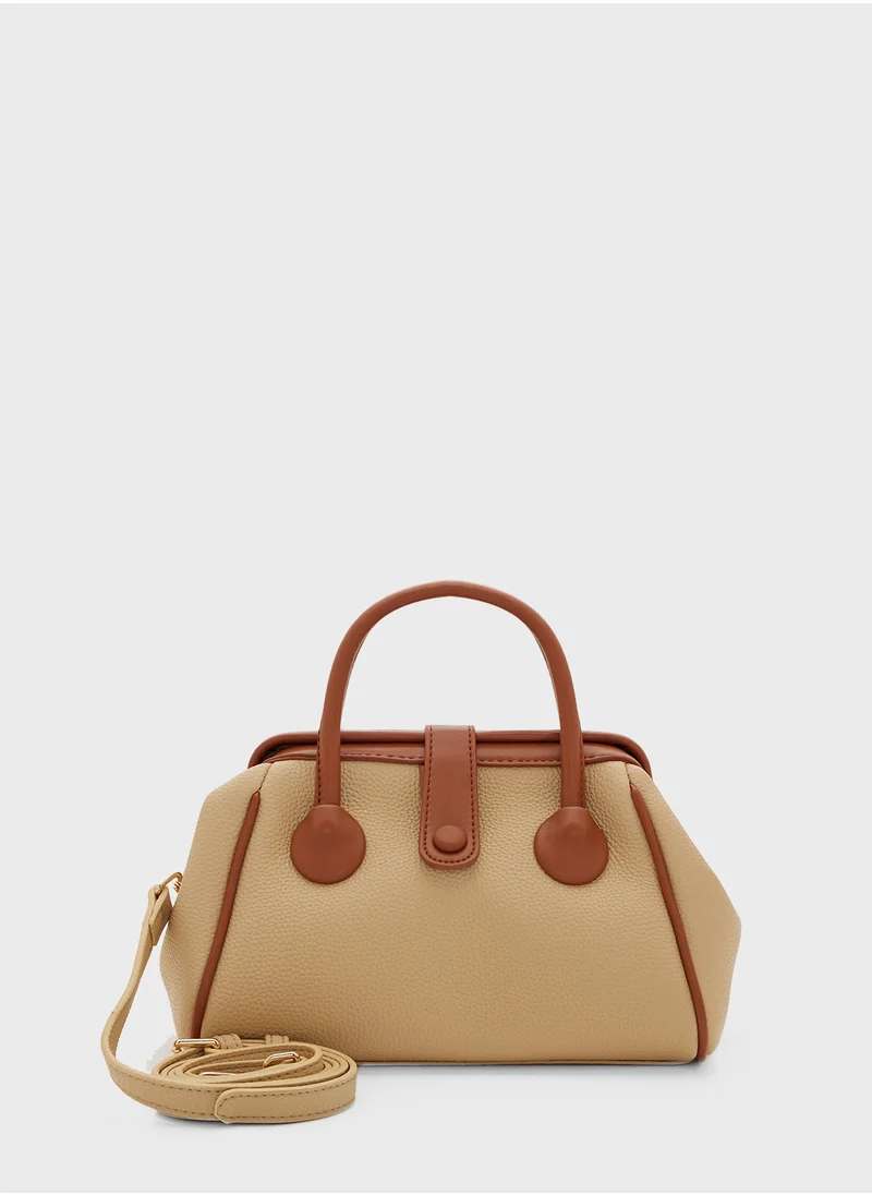 ELLA Button Detail Satchel Bag