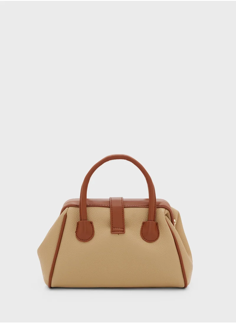 ELLA Button Detail Satchel Bag