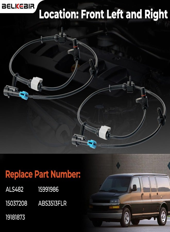 BELKEBIR Front ABS Wheel Speed Sensor Left & Right Compatible with Chevy Avalanche Express Silverado Suburban Tahoe, GMC Savana Sierra Yukon XL, Cadillac Escalade Replace ALS482, 15991986, 15037208, 19181873 - Image 3