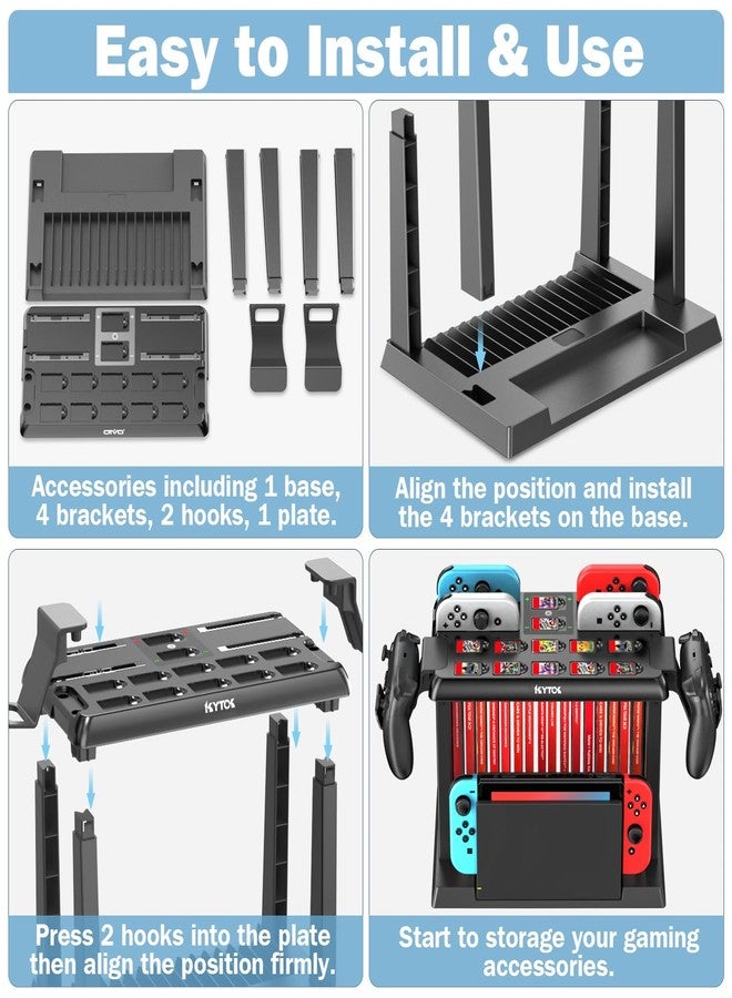 Kytok Swap Game Storage With Switch Controller Charging Station, / Oled Joycons Kytok For Game, Tv Dock, Pro Controller, Accessories - Image 5