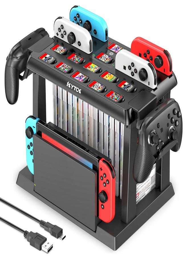 Kytok Swap Game Storage With Switch Controller Charging Station, / Oled Joycons Kytok For Game, Tv Dock, Pro Controller, Accessories - Image 1