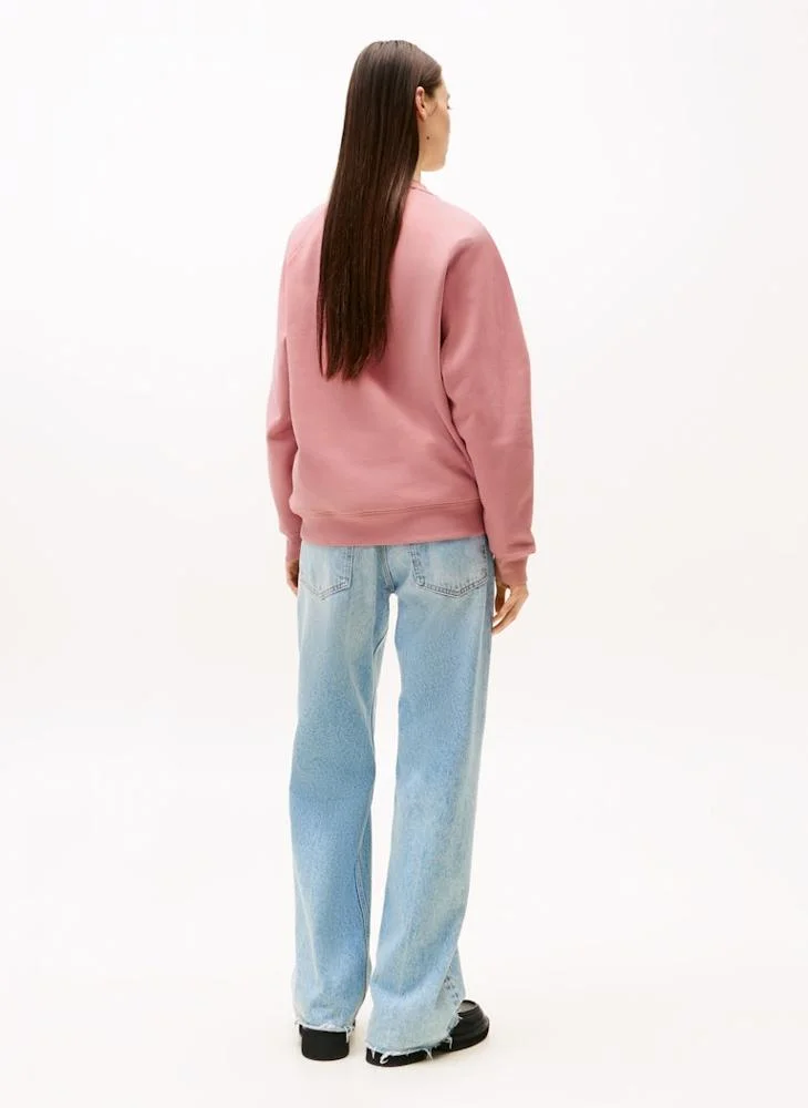 تومي جينز بلوزة قطنية بياقة دائرية ورسمة