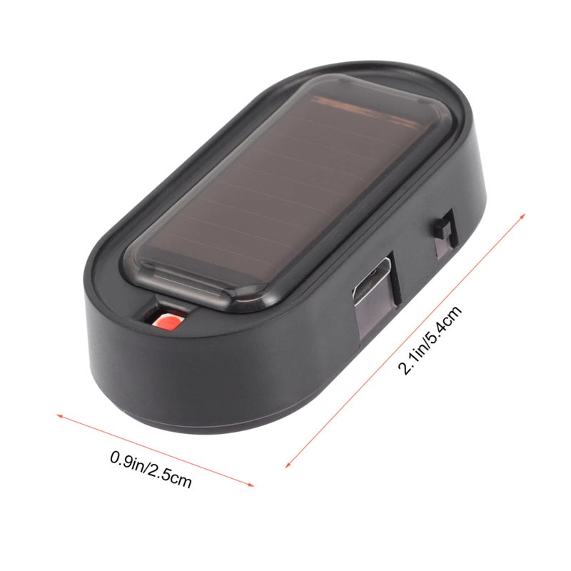 Solar Powered Car Theft Warning Lights 2 Pack with Simulation Alarm USB Rechargeable Easy Install Adhesive - Image 3