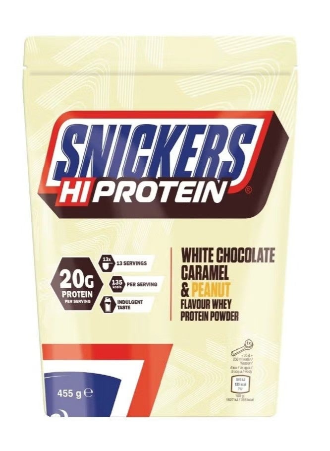 Snickers Whey Protein Powder White Chocolate Caramel & Peanut – 20g Protein, 13 Servings High Protein Supplement - Image 1