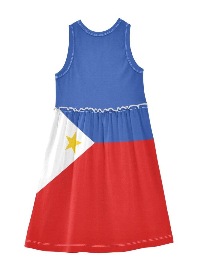 Aflyko Patriot Flag Girls Sleeveless Dress Adorable Tank Play Sundress 2T-8T, Multicoloured-006, 6 Years - Image 2