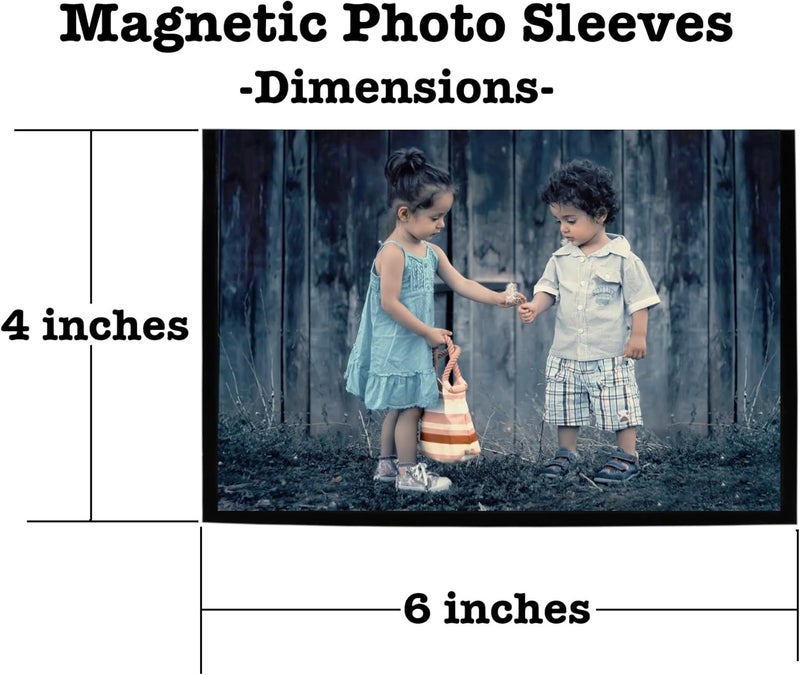 Iconikal 40-Pack Magnetic Picture Frame Photo Sleeves for 4x6 Pictures Easy Slide-in Display Pockets for Refrigerator & Metal Surfaces - Durable Filing Cabinet & Memo Holders - Image 2