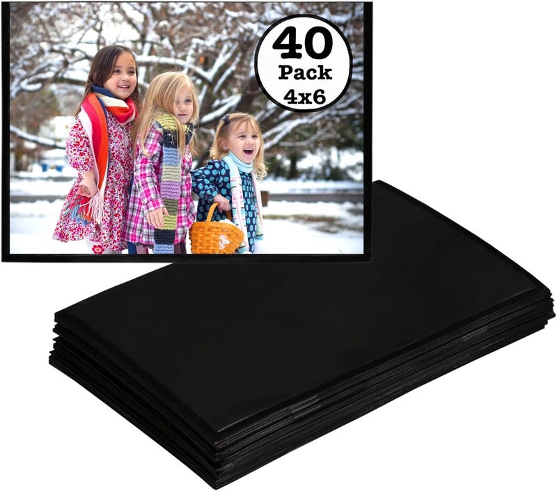 Iconikal 40-Pack Magnetic Picture Frame Photo Sleeves for 4x6 Pictures Easy Slide-in Display Pockets for Refrigerator & Metal Surfaces - Durable Filing Cabinet & Memo Holders - Image 1