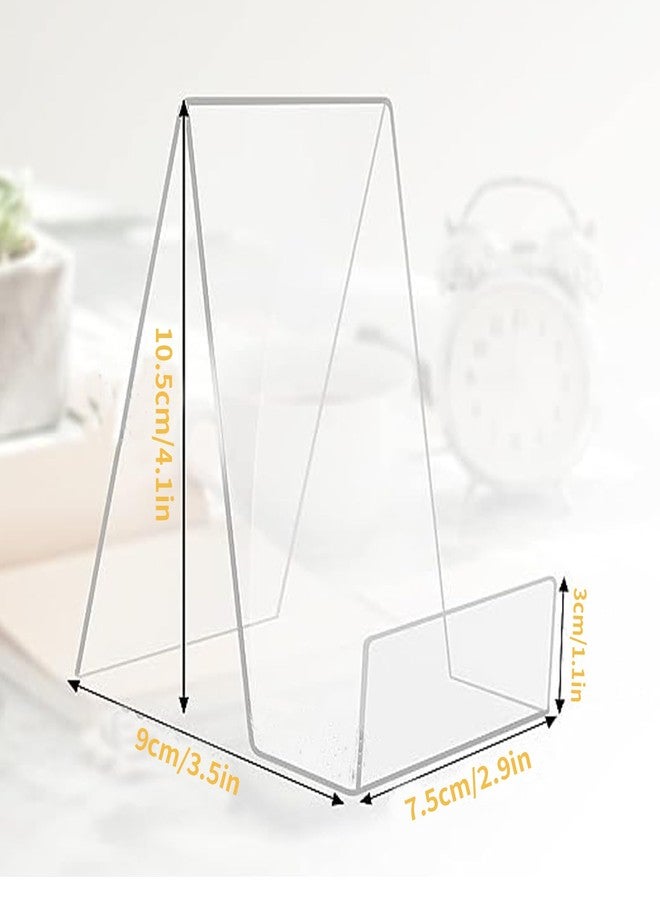 JIELUO 8 PCS Acrylic Book Display Stand Clear Easel with Ledge Tablet Holder for Displaying Books, Pictures, Notebooks, CDs, Artworks, etc (Small) - Image 2