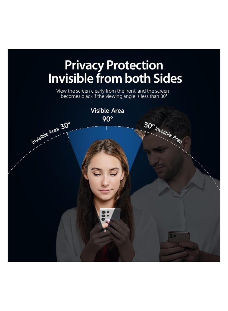For Samsung Galaxy S24 Ultra Privacy Screen Protector, Fingerprint Unlock, 9H Hardness,Scratch Resistant, Bubble-Free, Case Friendly Tempered Glass Screen for Galaxy S24 Ultra 5G - Image 2