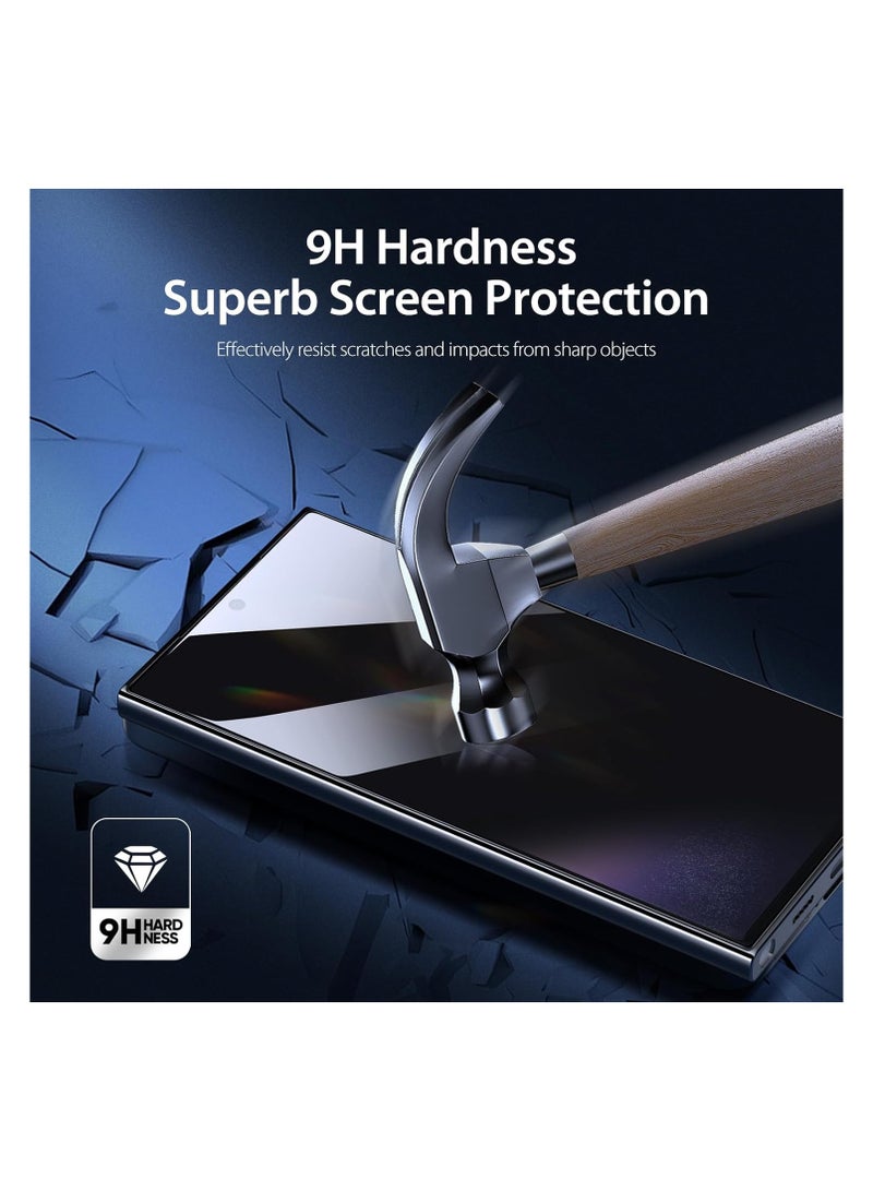 For Samsung Galaxy S24 Ultra Privacy Screen Protector, Fingerprint Unlock, 9H Hardness,Scratch Resistant, Bubble-Free, Case Friendly Tempered Glass Screen for Galaxy S24 Ultra 5G - Image 3