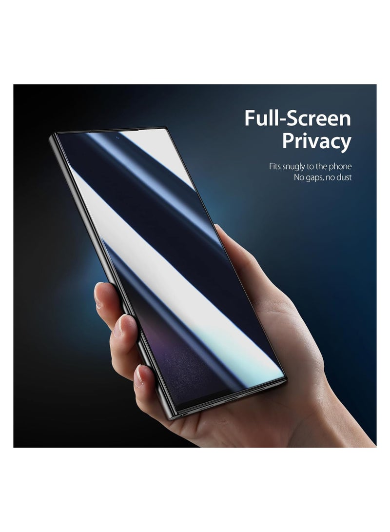 واقي شاشة الرايق الأصلي من  لهاتف سامسونج جالاكسي S24 ألترا، مصنوع من الزجاج المقوى، يلتصق بالكامل من الحافة إلى الحافة، صلابة ، مقاوم لبصمات الأصابع، حواف منحنية، مقاوم للخدوش، يوفر خصوصية تامة. - Image 5