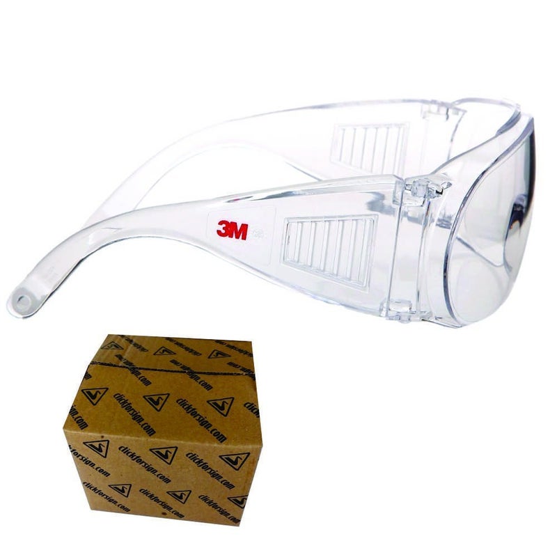 3M Polycarbonate 1611 Safety Goggles Hard Coat Eyewear, Over The Spectalar Eye Protector, Anti Pollution For Riding Motorcycle, Construction, Clear Transparent (Pack Of 4) - Image 4