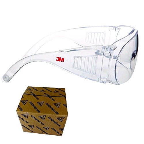 3M Polycarbonate 1611 Safety Goggles Hard Coat Eyewear, Over The Spectalar Eye Protector, Anti Pollution For Riding Motorcycle, Construction, Clear Transparent (Pack Of 4) - Image 1