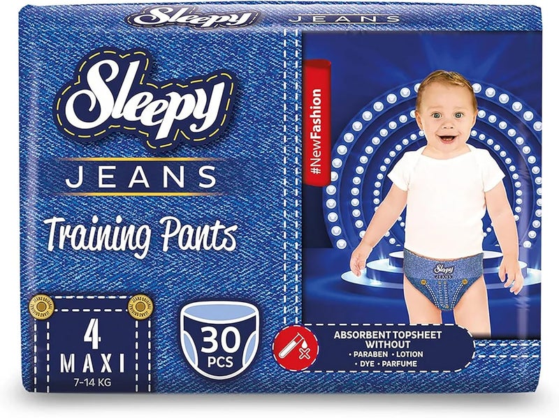 Sleepy سروال تدريب سليبى جينز - حجم ماكسي 4 (7-14 كجم) - 30 قطعة - Image 1