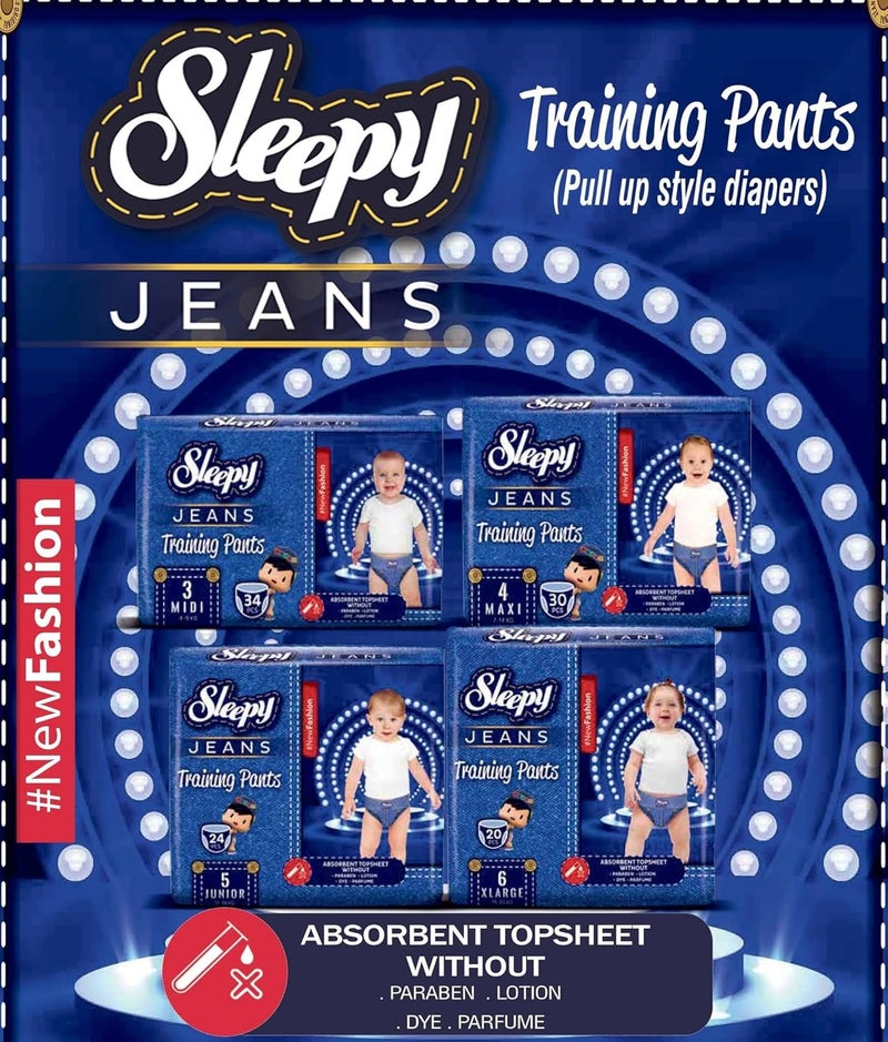 Sleepy سروال تدريب سليبى جينز - حجم ماكسي 4 (7-14 كجم) - 30 قطعة - Image 3