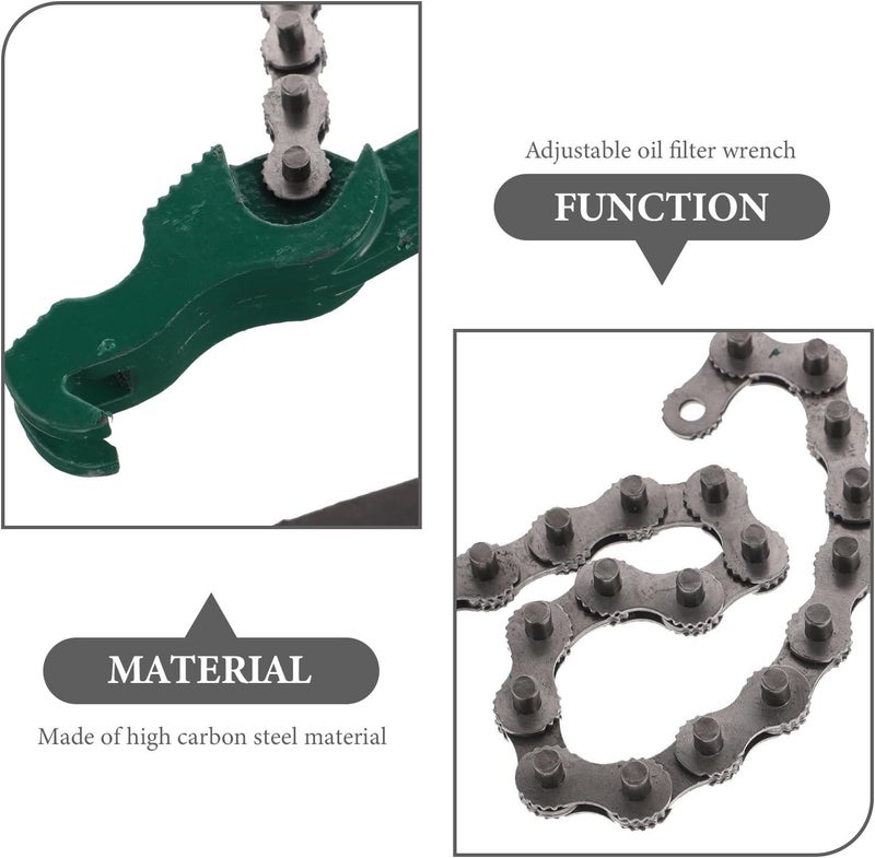 Garneck 16-inch Chain Wrench Oil Filter Wrench Adjustable Plumbing Spanner Cast Handle for Automotive Oil Filter Removal and Maintenance - Image 3
