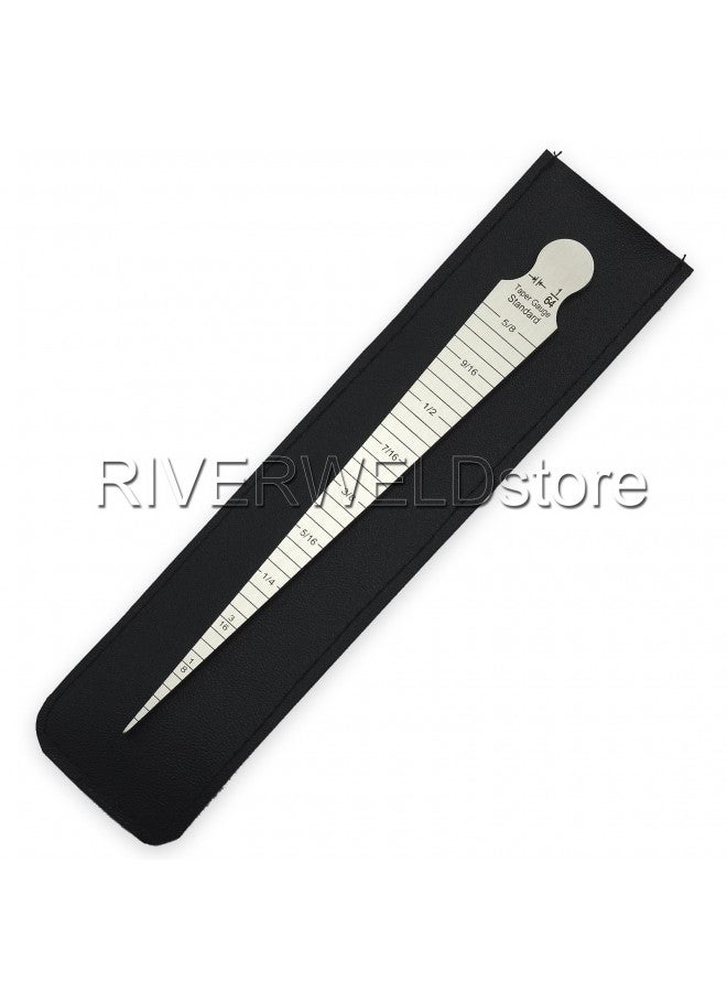 RIVERWELD Welding Gauge Taper Gauge Both side Inches and Metric Max Range: 5/8" & 15mm Min Range: 1/32" & 1.0mm Measure Weldment Gap Bore Hole - Image 3