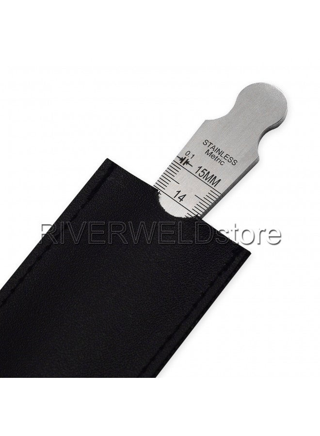RIVERWELD Welding Gauge Taper Gauge Both side Inches and Metric Max Range: 5/8" & 15mm Min Range: 1/32" & 1.0mm Measure Weldment Gap Bore Hole - Image 4