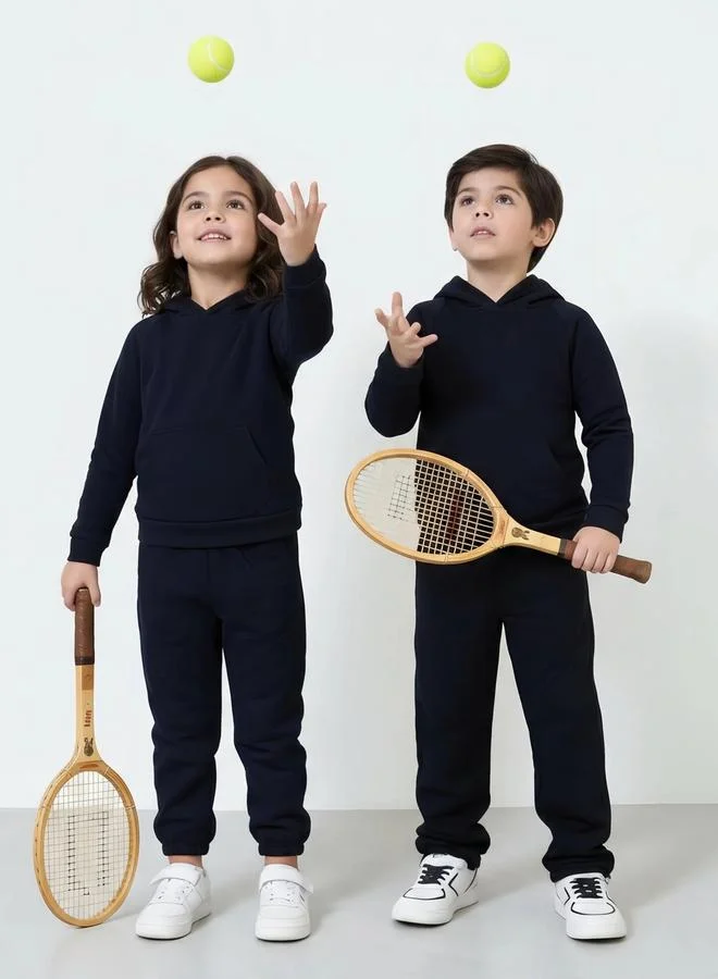 ستايلي Kids Unisex Black Regular Fit Cotton Hoodie