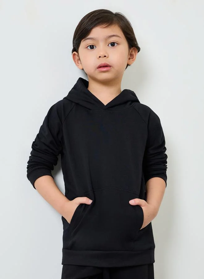 ستايلي Kids Unisex Black Regular Fit Cotton Hoodie