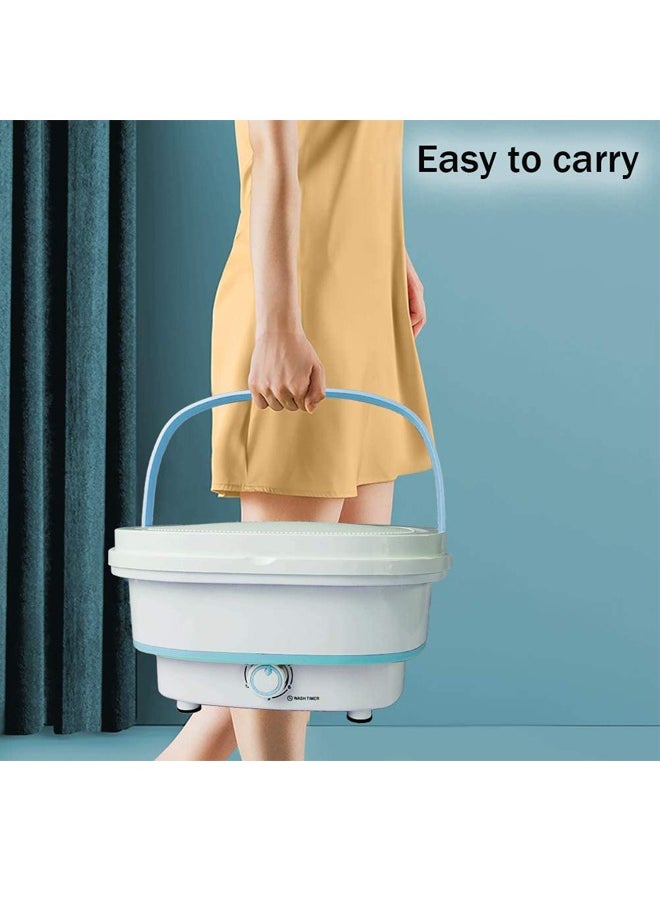 PADOM - Padom portable Folding Washing Machine,Mini Folding Ultrasonic High-Frequency Vibration Washing Machine,Folding Washing Machine Bucket, for Apartment Dorm, Camping, Travelling (BLUE) - Image 1