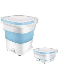 Padom portable Folding Washing Machine,Mini Folding Ultrasonic High-Frequency Vibration Washing Machine,Folding Washing Machine Bucket, for Apartment Dorm, Camping, Travelling (BLUE)
