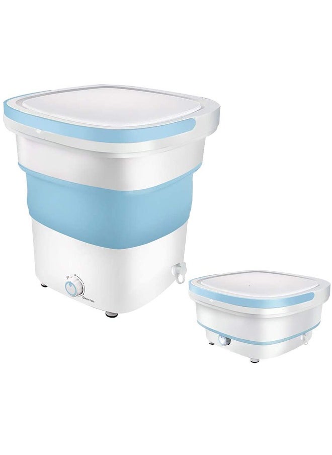 PADOM - Padom portable Folding Washing Machine,Mini Folding Ultrasonic High-Frequency Vibration Washing Machine,Folding Washing Machine Bucket, for Apartment Dorm, Camping, Travelling (BLUE) - Image 1